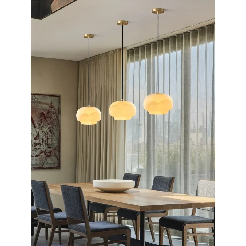 Simple and refreshing marble island restaurant small chandelier entrance tatami tea room bedroom study clothing store designer