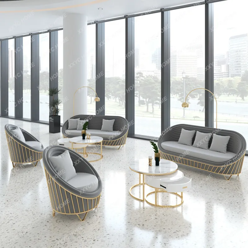 Receive business modern simple meeting guests to negotiate office sofa coffee table combination