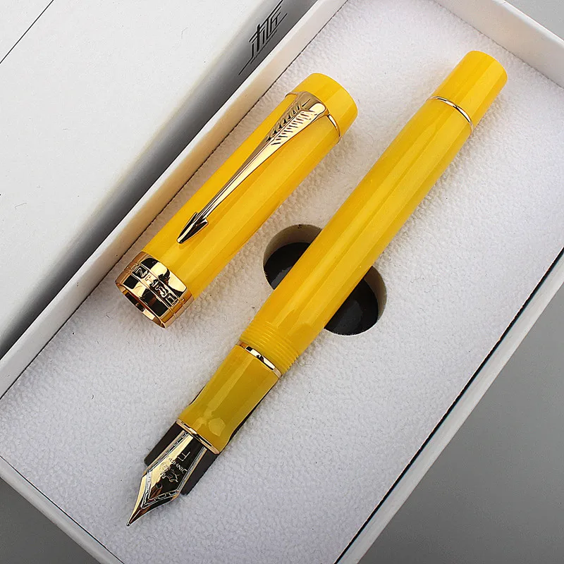 Jinhao 100 pluma estilográfica de resina roja centenaria, logotipo tallado, pluma de regalo de escritura doblada EF/ F/ M/ - España