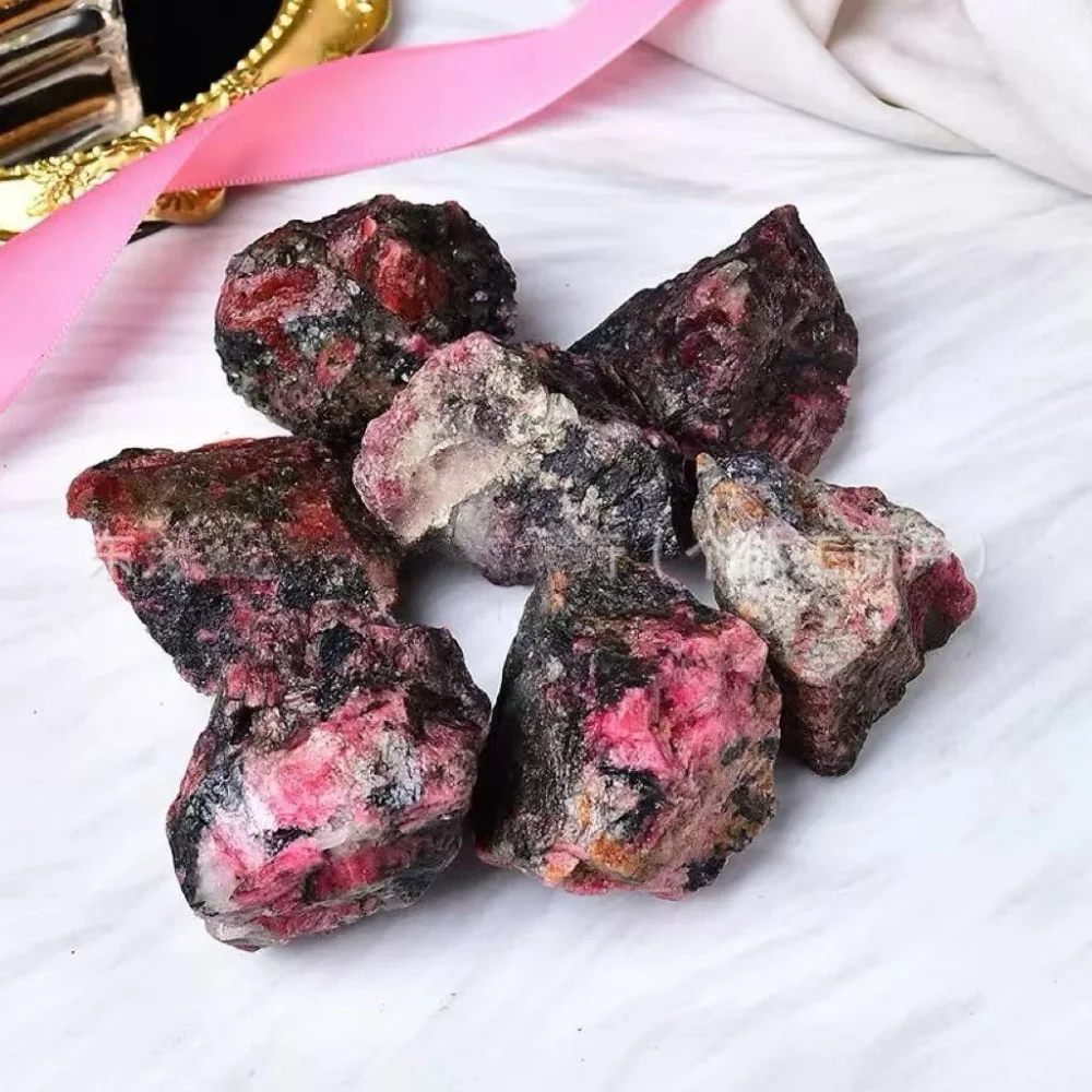 Natural Rhodonite Raw Stones Natural Rocks Garden Aquarium Reiki Mineral Specimens Spiritual Wicca Healing Crystals Gift - view 6
