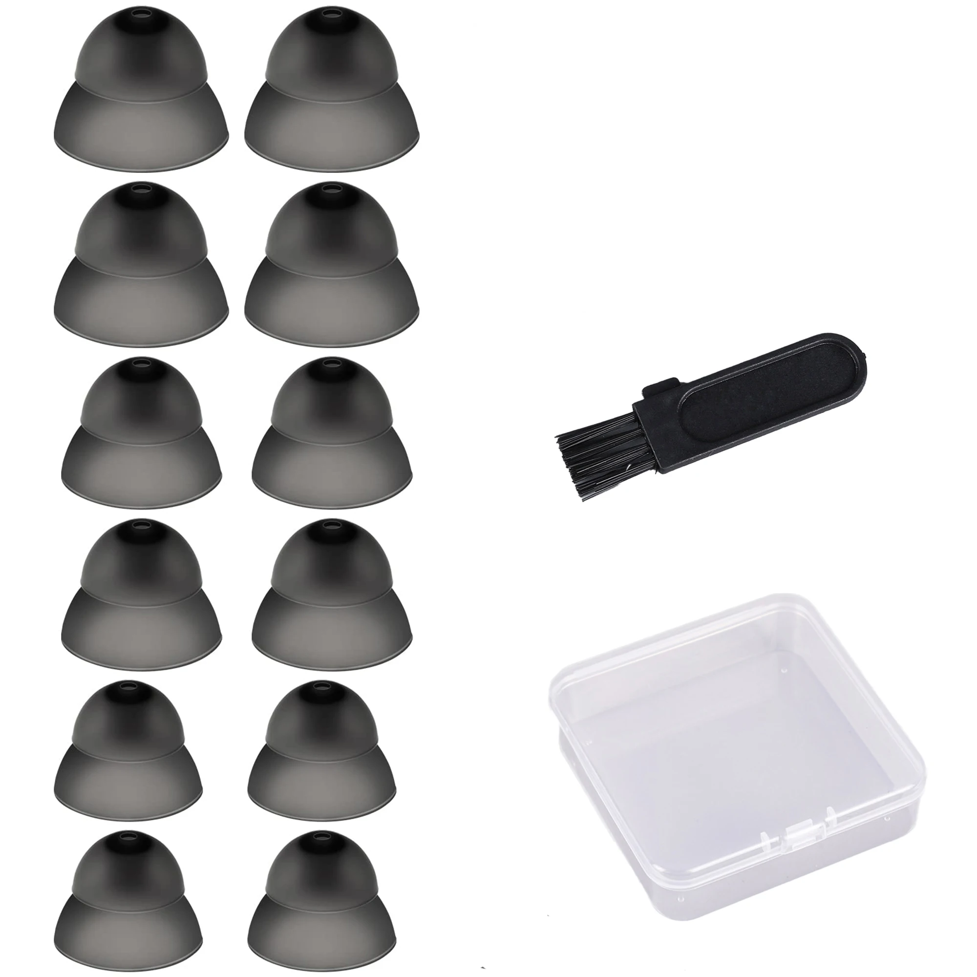 Hearing Aid Domes Double Closed Type Power Dome for RIC and Open Fit BTE Hearing Amplifier Ear Tips Accessories with Carry Case