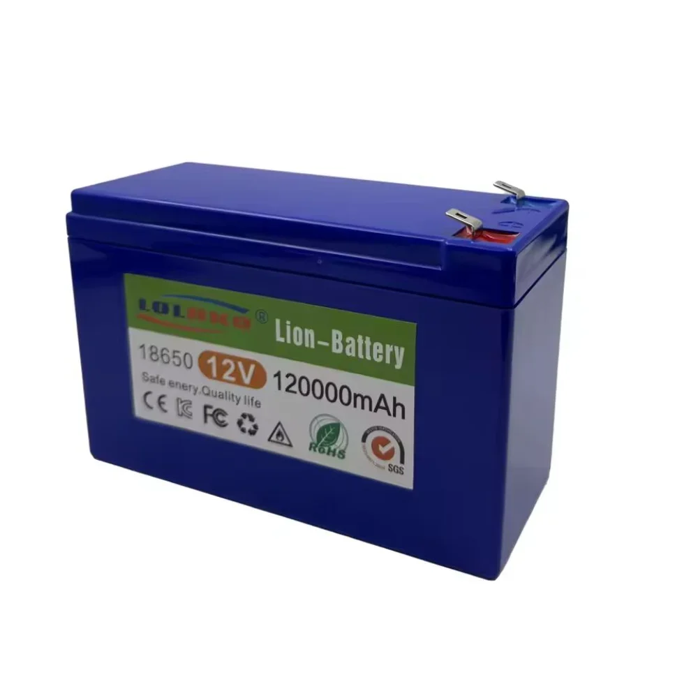 New 12v battery Upgraded LiFePO4 Lithium Battery 12V 120Ah Portable Rechargeable Battery Built-in Power display Port Charging