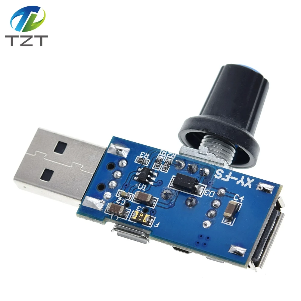 5V to 12V USB Fan Stepless Speed Controller Fan Governor Adjustable Potentiometer with Male Female USB Type-A Adapter image 4