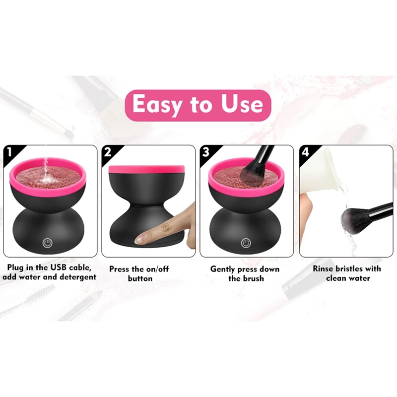 Elektrische Make-up Pinsel reiniger Maschine tragbare Auto Spinner Bürsten reiniger Werkzeuge für alle Größen Make-up Pinsel reiniger