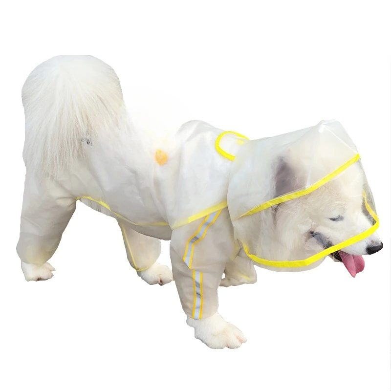 

Raincoat Large Dog Four-legged Waterproof All-Inclusive Samoyed Raincoat Golden Retriever Medium Dog Pet Rainy Day