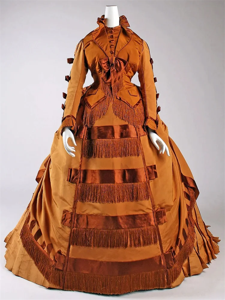 1867s viktoria nische Mode orange Kürbis Ballkleid Bürgerkrieg Prinzessin Abendkleid Theater Nachstellung Kostüm Kleid nach Maß