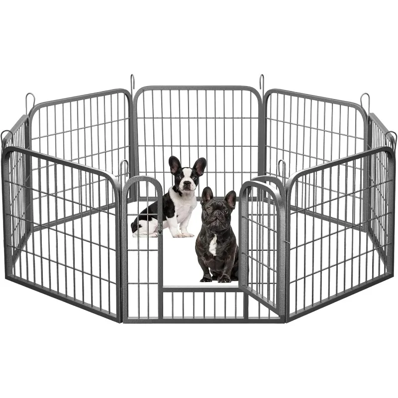 Dog Fence Puppy Pen Outdoor Pet Playpen Portable Dog Kennel for Small Medium Dogs Rabbits Cats 8 Panels