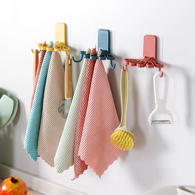 New Towel Rack Kitchen Hook Organizer Bathroom Hanger Wall Dish Drying Holder for Lid Cooking Accessories Cupboard Storage Shelf