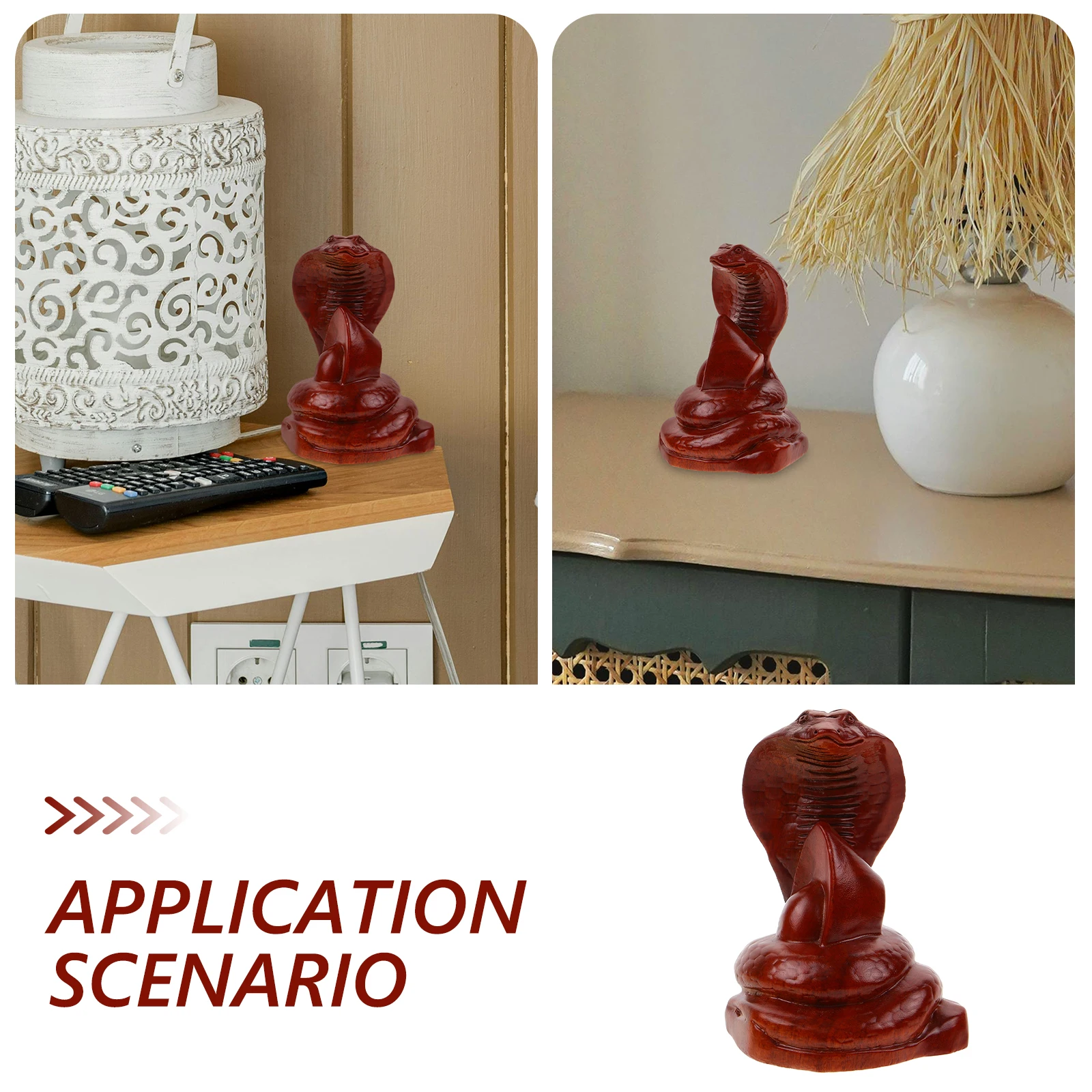 

Wooden Statue Vivid Fake Snakes Garden Decoration Party Prank Prop Fake Snake Animal Wooden Carved Snake Sculpture Ornament