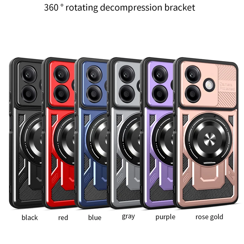 حافظة هاتف مغناطيسية شحن لاسلكي حامل معدني لهاتف OPPO A5 Pro 4G 5G عدسة حماية الغطاء الخلفي حالات ناعمة مقاومة للصدمات