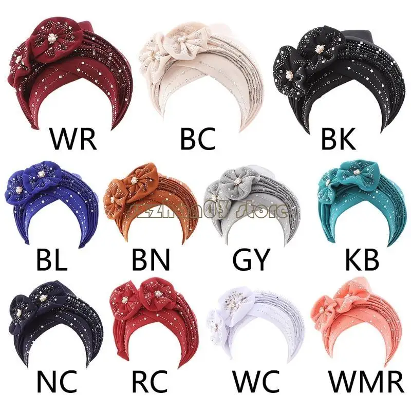 367C المرأة عمامة بونيه الحجاب الأفريقي رئيس التفاف مسلم الهندي الكيماوي قبعة قبعة H #2