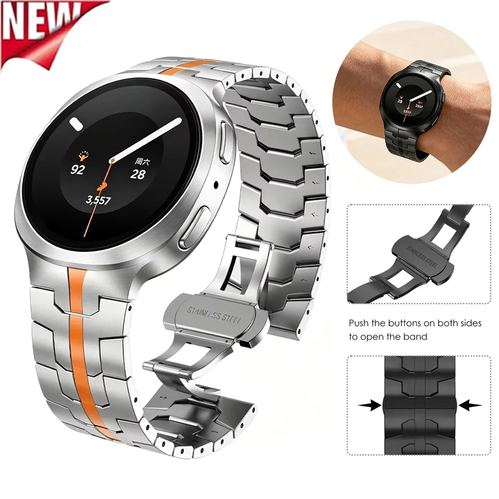 For Samsung Galaxy Watch 9 8 40mm 44mm Metal Stainless Steel Strap Butterfly Buckle wristband Galaxy Watch 8 Classic 46mm Correa