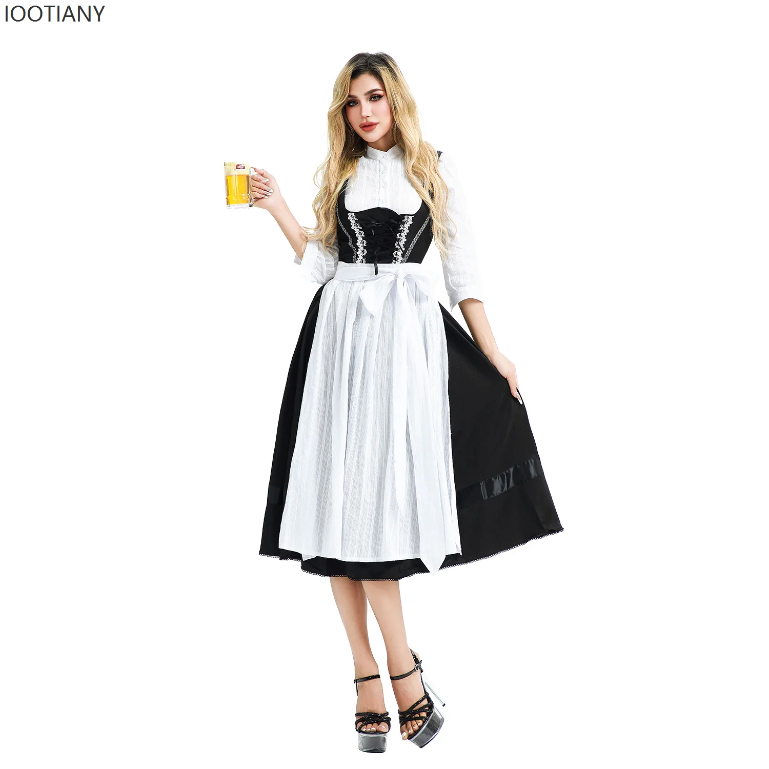 

Bavaria Women's Traditional German Oktoberfest Costume Munich Carnival Festival Party Stage Performance Costume Maid Black Dress