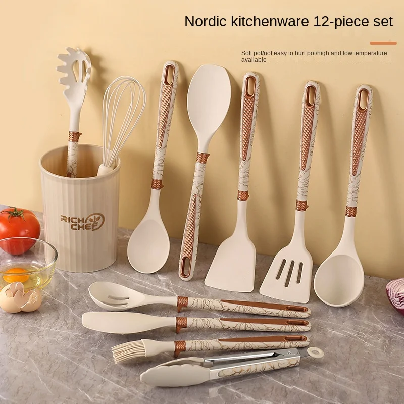 

Silicone Kitchenware 12-Piece Set with Organizer Kitchen Supplies