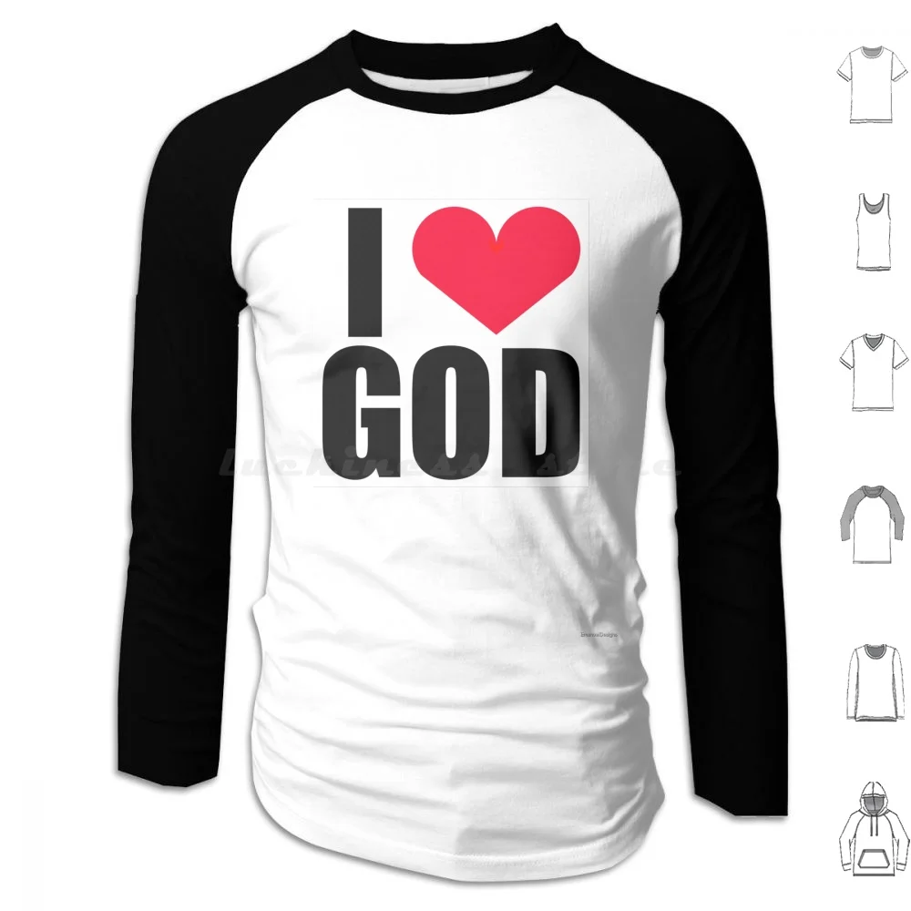 I Love God Hoodies Long Sleeve Christian God Love Jesus Holy Angel Bible Cross Good