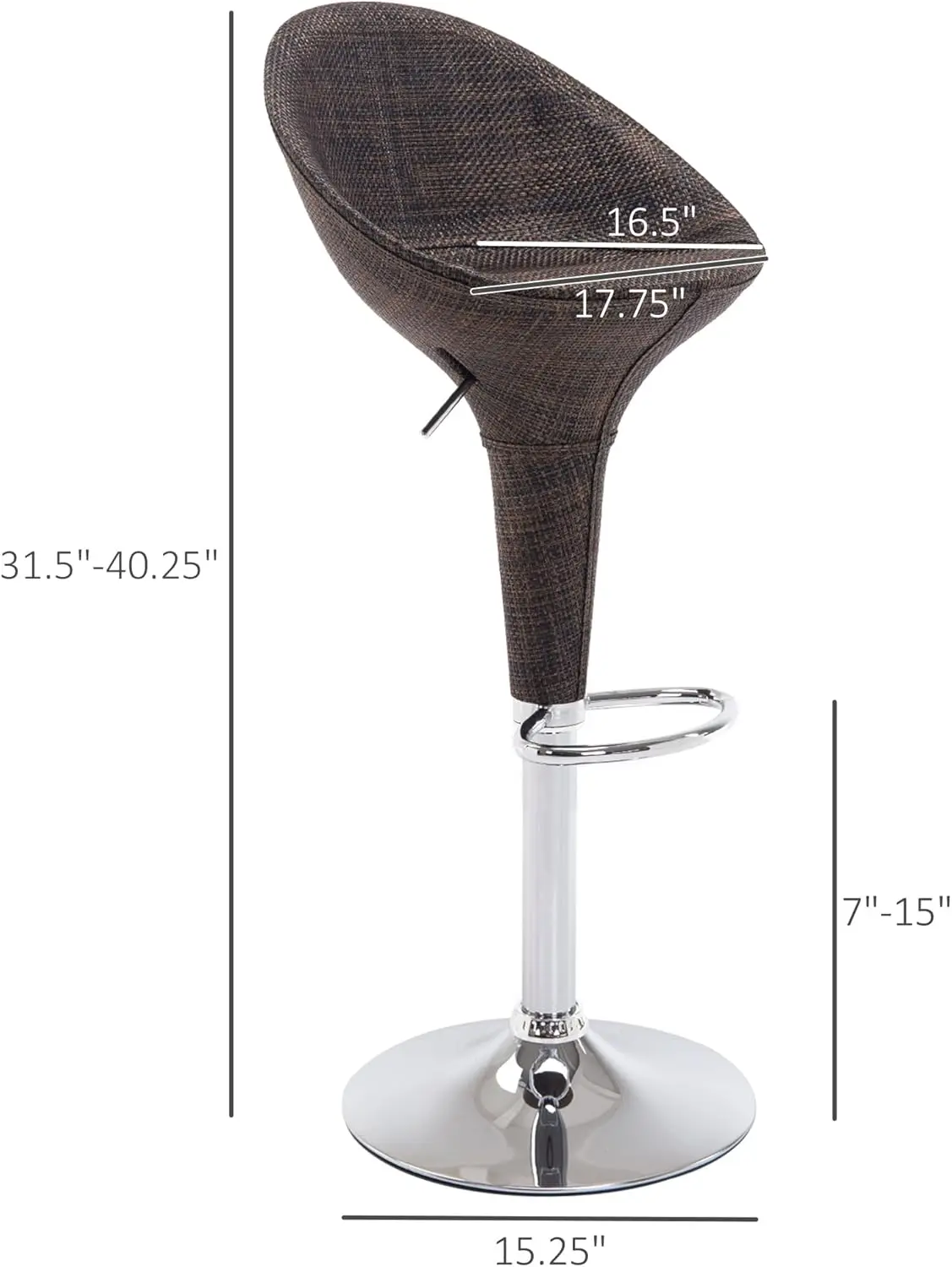 Adjustable Bar Stools Set Of 2, Rattan Bar Height Barstools With Swivel For Pub Counter Kitchen