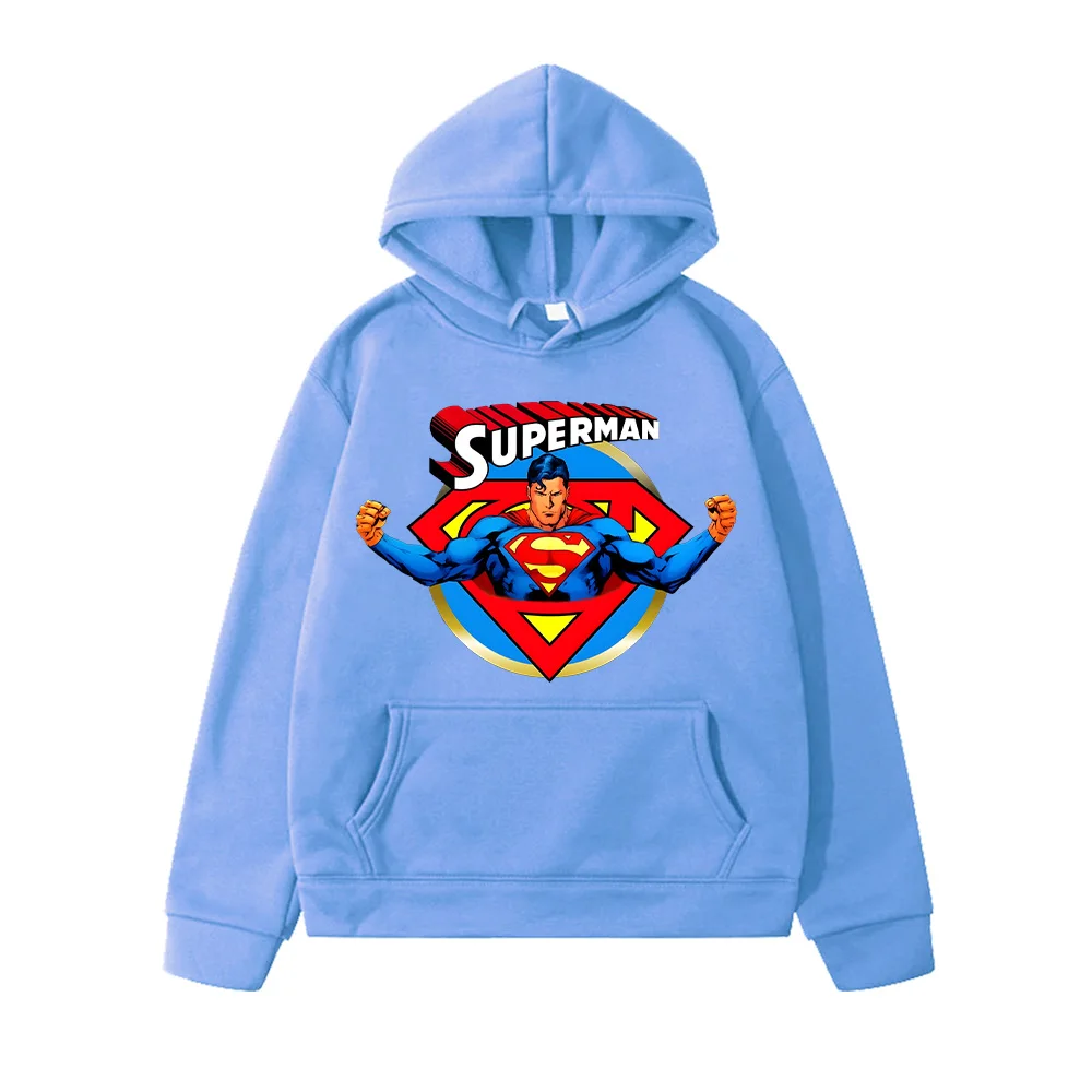 Superman Justice League Hoodie Kids Autumn Sweatshirt Boys Clothes Girls Clothing 2025 New Fashion Clothing Anime Print Pullover