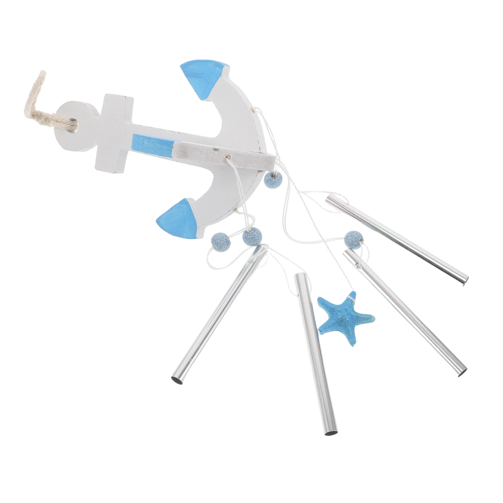 

Wooden Anchor Wind Chime Mediterranean Wall Decor For Outdoor Beach Bathroom Coastal Home Nautical Decorations