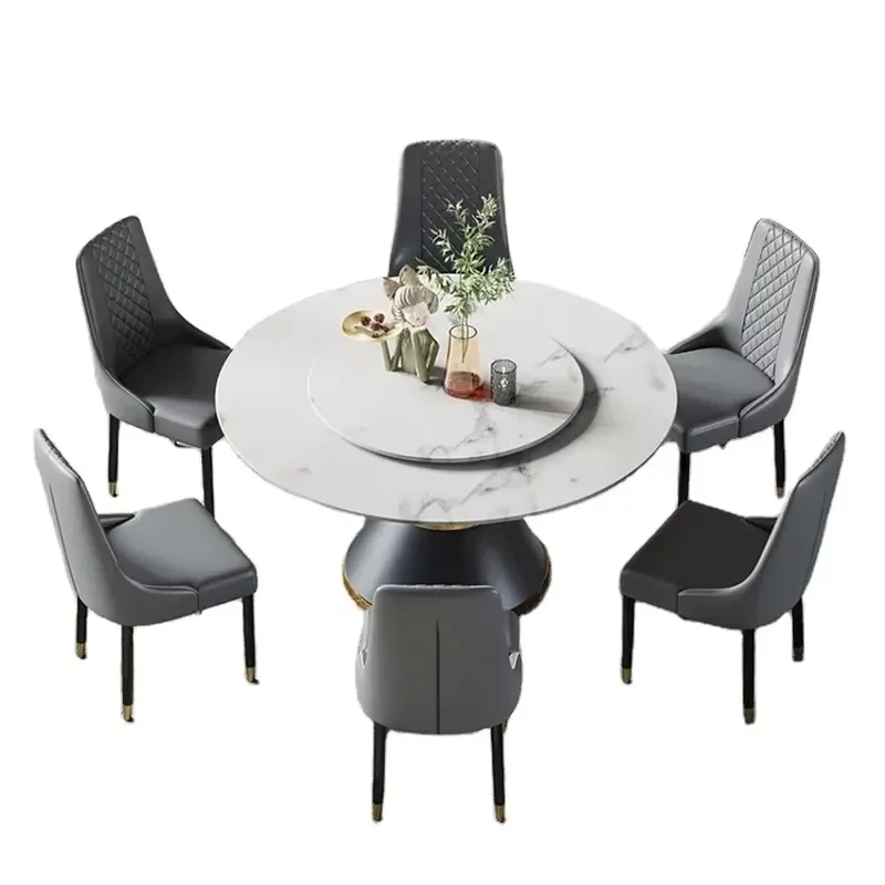

Contemporary Dining Room Furniture Center Round Marble Dining Table