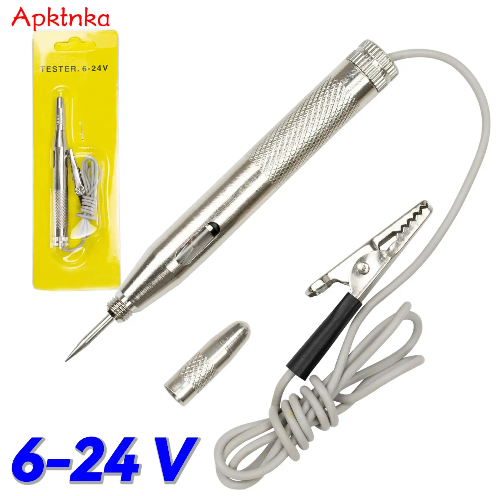 

APKTNKA Diagnostic Tools Detector Probe Light Test DC 6V 12V 24V Auto Car VoltMeter Light Bulb Circuit Tester Lamp Voltage Test