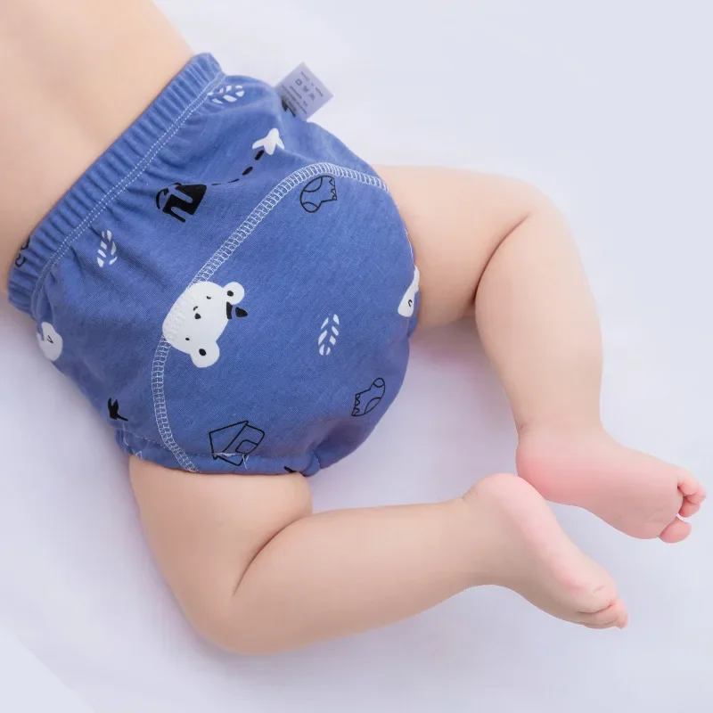 Baby Waterproof Reusable Training Pants Cute Cotton Baby Diaper Infant Shorts Nappies Panties Nappy Changing Underwear Cloth New