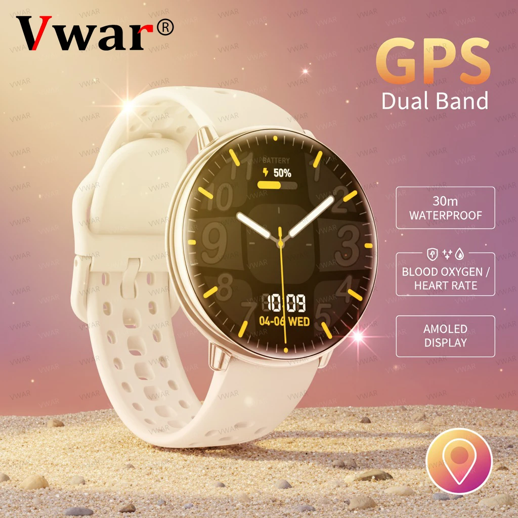 Women GPS Sports Smartwatch Ultra-thin Bluetooth Call Voice Assistant Women's Health Monitoring IP68 Waterproof Smart Watch