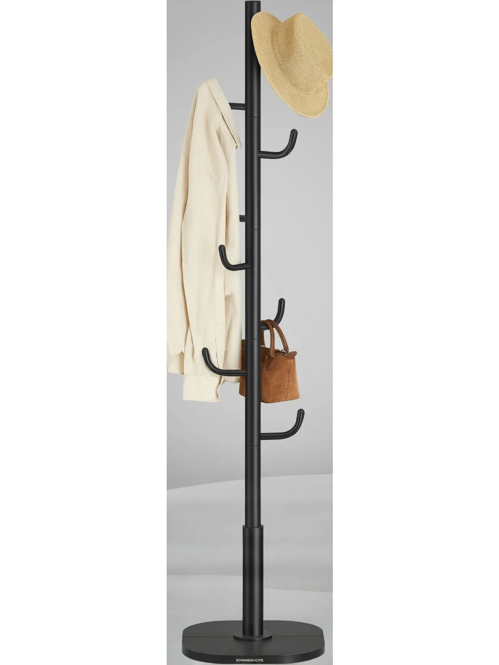 

Cactus Coat Rack Freestanding 8 Hooks 69 Inches Tall for Clothes Hats Bags Home Decor Black