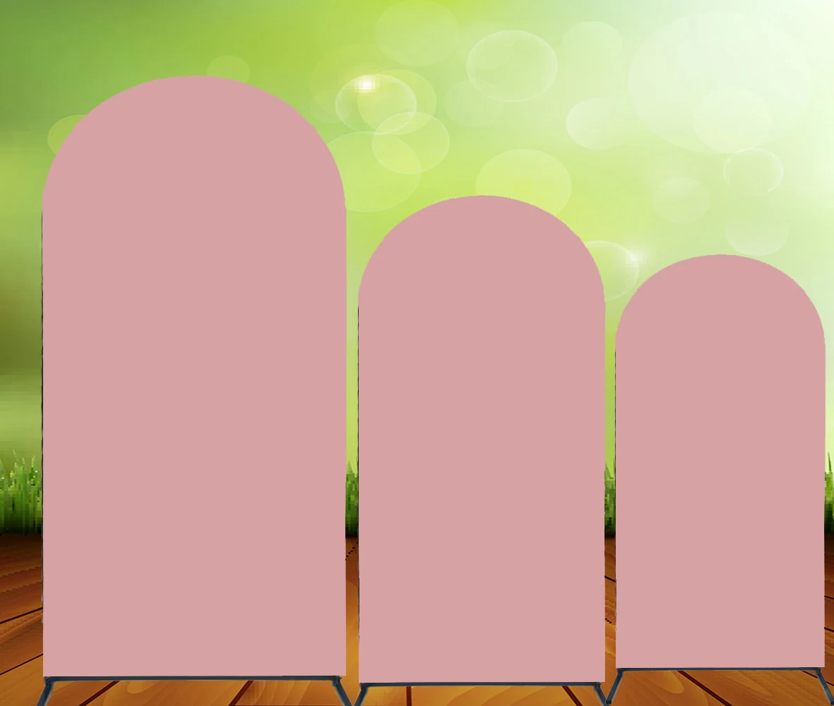 Телесно-розовый чехол с аркой, однотонный Блестящий Фон для дня рождения, Декор, фон из спандекса, свадебная рама с аркой, эластичные чехлы