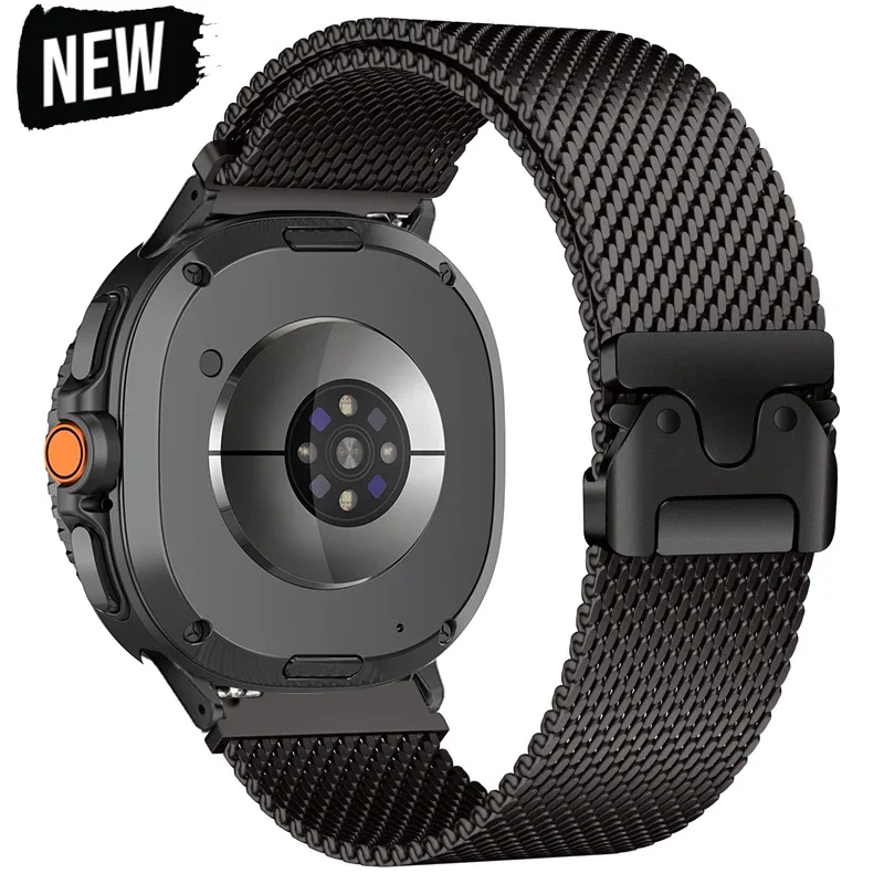 

Миланская пряжка-парашют из нержавеющей стали, ремешок для часов для Samsung Galaxy Watch 8 Ultra 2/Watch8 Classic 46 мм/Watch8 44 мм/7 47 мм