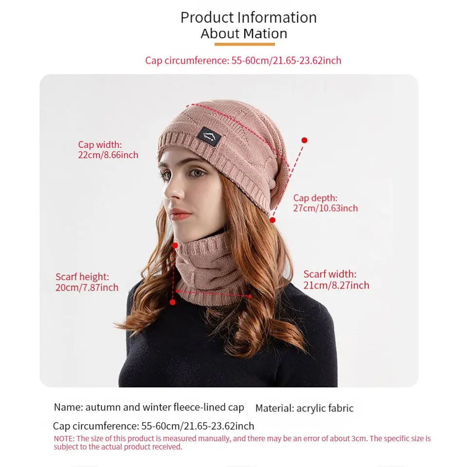 NOFOXO الشتاء قطعتين مجموعة الرجال النساء قبعة وشاح يندبروف سدادات حماية الأذن الصوف بطانة محبوك قبعة صوف البلوز قبعة في الهواء الطلق