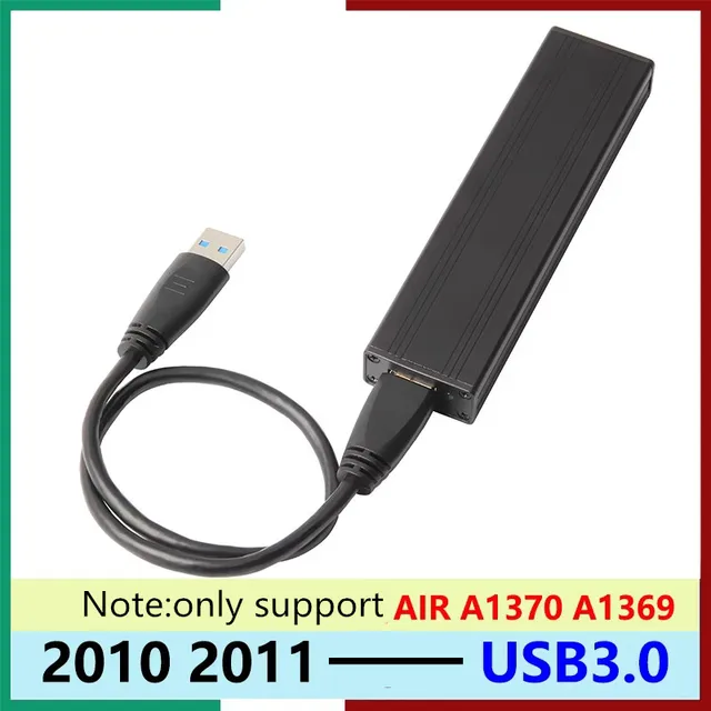 Dla Apple Macbook 2010 2011 Air A1369 A1370 Przenośna obudowa SSD USB 3.0 do 12+6pin Gniazdo dysku Obudowa dysku Obudowa mobilna BEnclosure