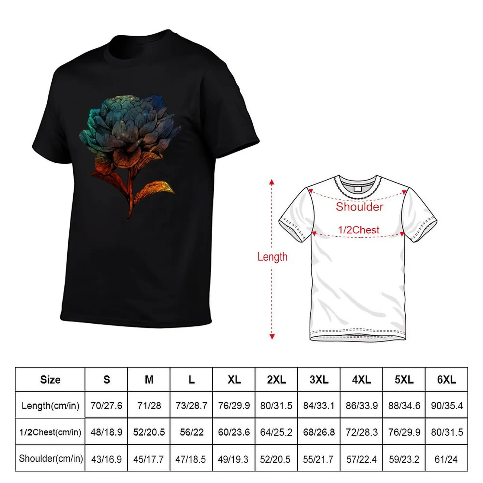 Cosmic Flower - Peony_02 T-Shirt Comfortable Daily Wear Tee