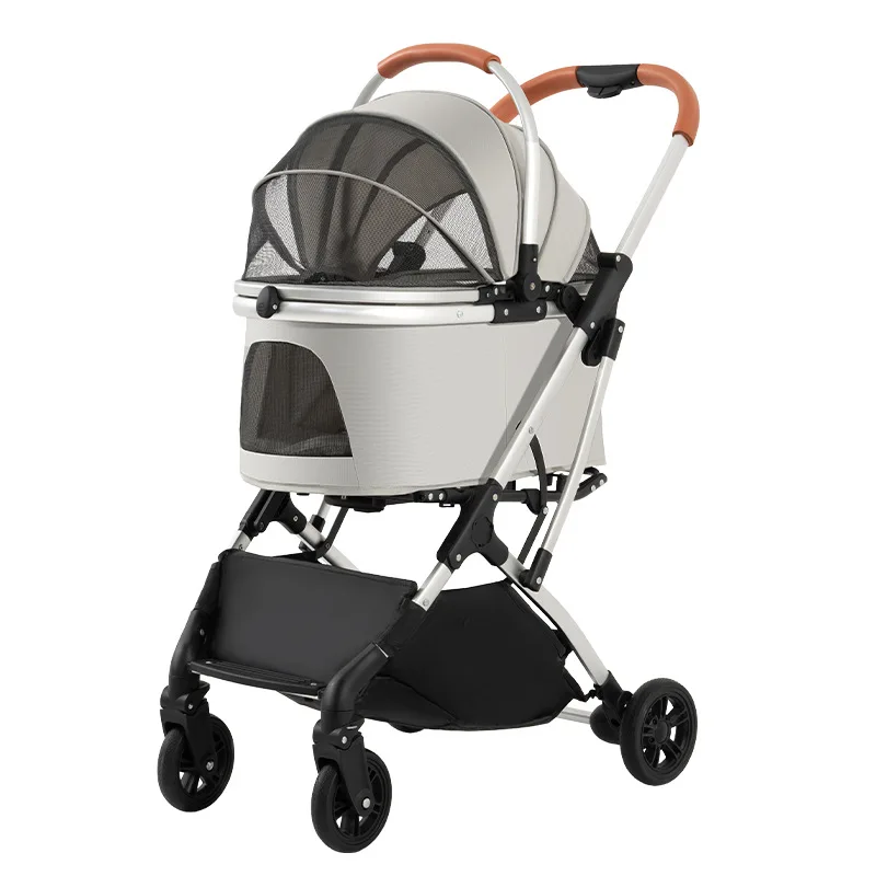

STLFLightweight Foldable 4-Wheel Pet Stroller for Medium and Large Dogs Teddy Babies and Small Pets Convenient Travel Cart