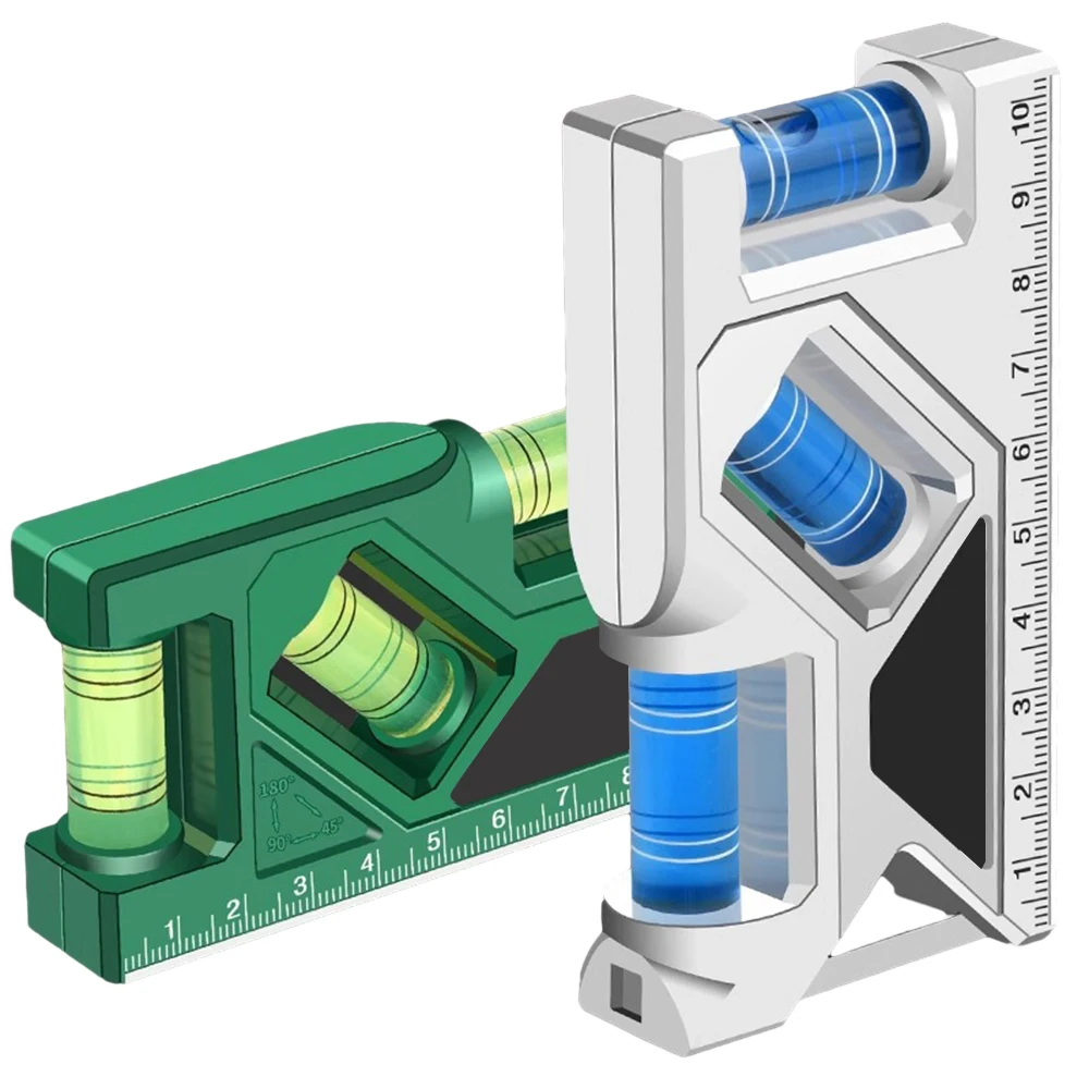 Mini-Füllstandsanzeige, hochpräzise horizontale vertikale Messung, metrisches Lineal, Winkelmesser für Zuhause, tragbar, magnetisch, Taschen-Füllstandsanzeige