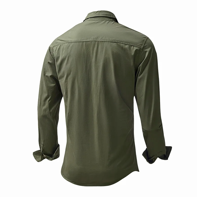 Loose Fit Men's Work Shirt Pure Cotton Long Sleeve Spring Business Casual Shirt Comfortable Breathable Lightweight Shirt