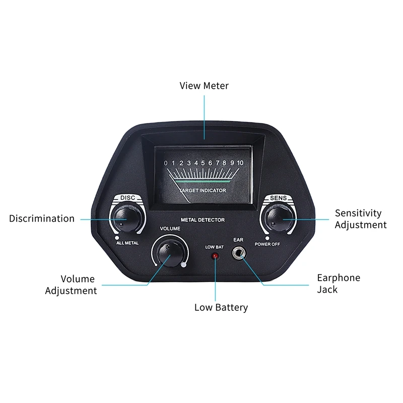 GTX4080 금속 탐지기, 길이 조절 가능, 20cm 코일, 보물 사냥꾼, 고감도 지하 금속 탐지기