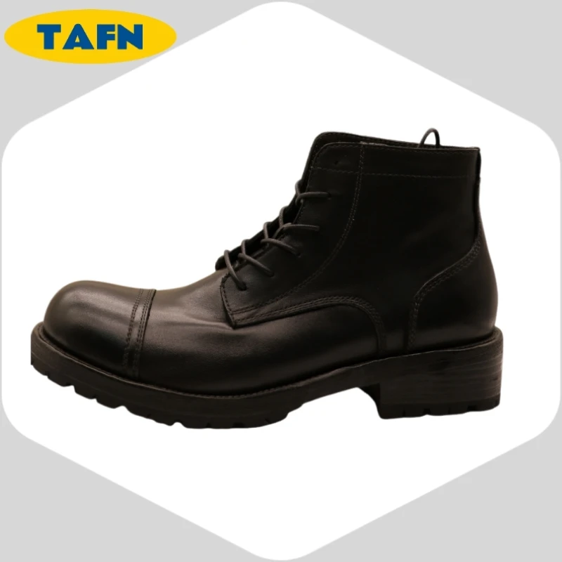 Beautiful Simple Platform Boutique 25 Old Style Casual Washed Big Toe Leather Boots Fashionable Temperamental All-Match A032904