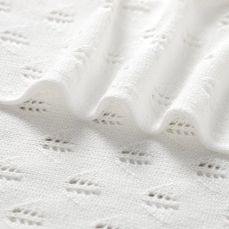 Детские одеяла вязаные 90*70 см для новорожденных мальчиков и девочек, пеленка для коляски, спальные вещи, однотонные хлопковые детские одеяла, коврик