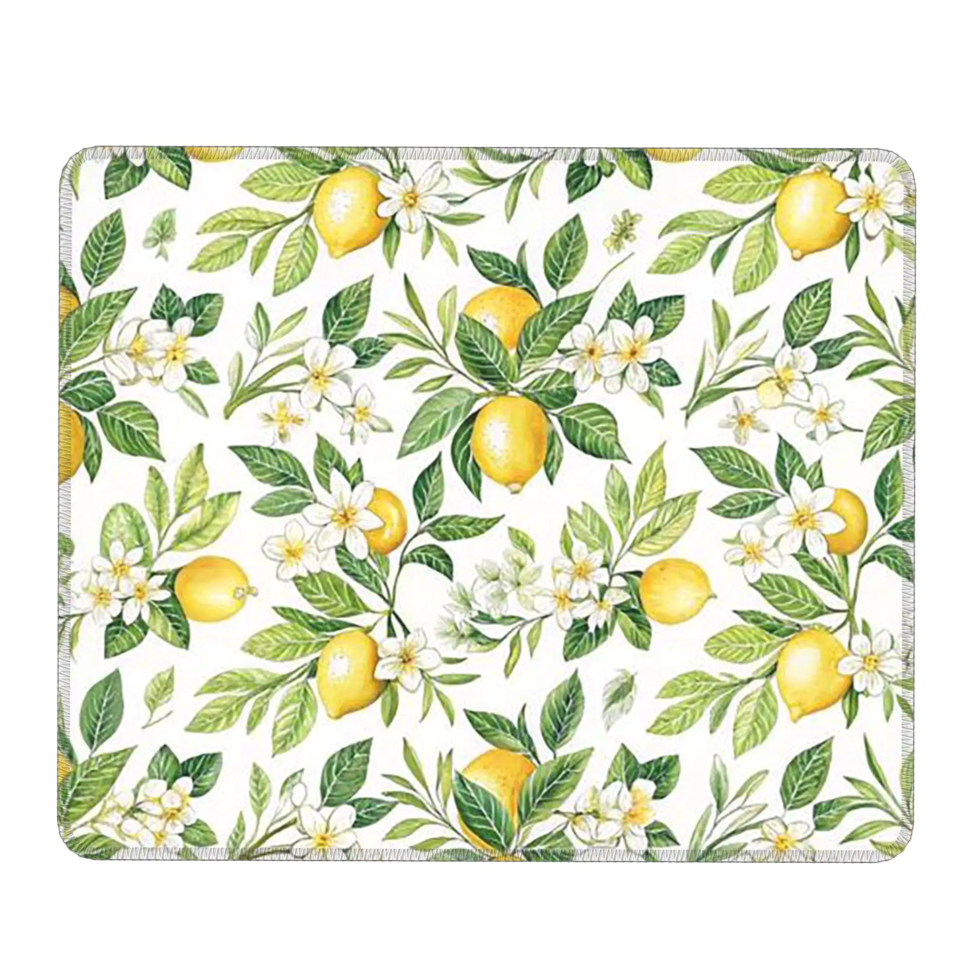 Vibrant Lemon And Leaf Pattern Mouse Pad Computer Keyboard Mouse Mat Gamer PC Laptop Desk Mat Office Table Mats