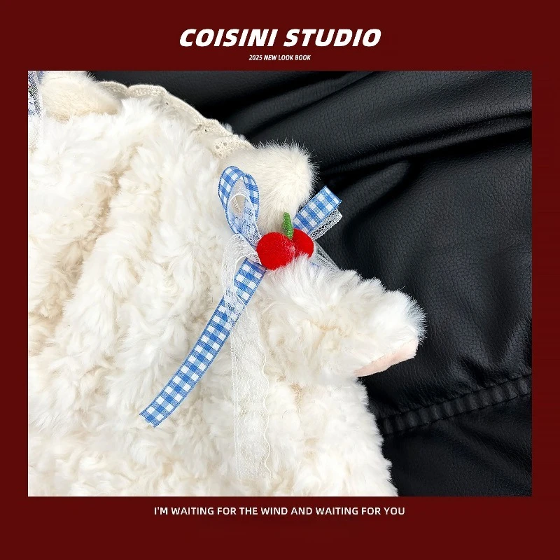 لطيف آذان الضأن أفخم صياد القبعات للنساء الخريف والشتاء الدافئة والباردة واقية الأذن حماية قبعة بحافة #3