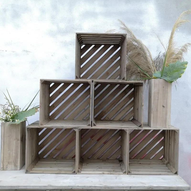 Zakka American Country Garden Flower Shop Fruit Shop Decorative Restaurant Beer Case Multifunctional Versatile Solid Wood Storag