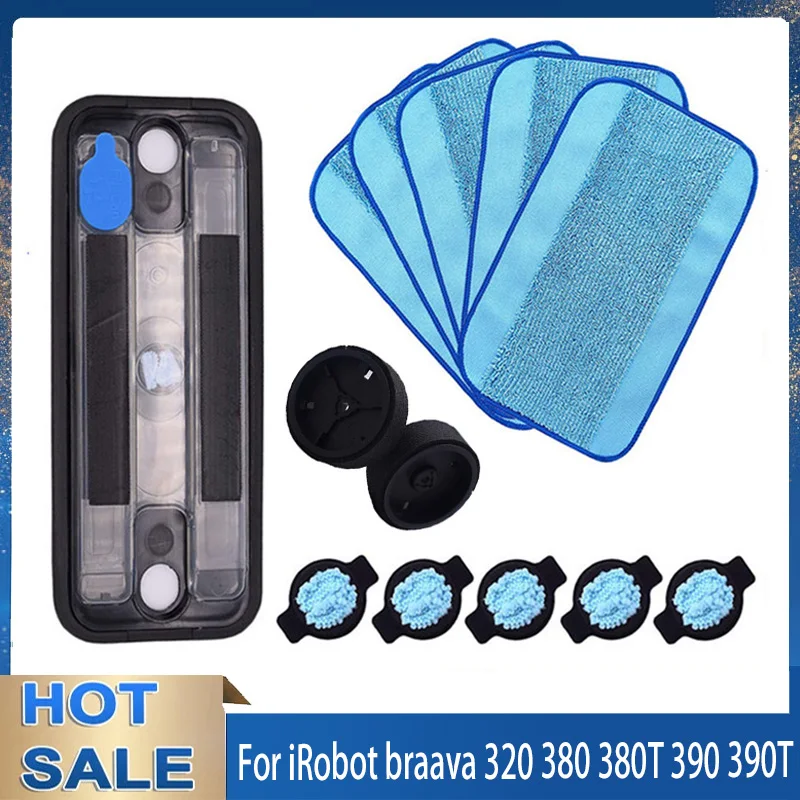 Robot wheel tire mop cloth water cap Water tank Replacment for iRobot braava 320 380 381 380T 390 390T Mint 4200 4205 5200 5200