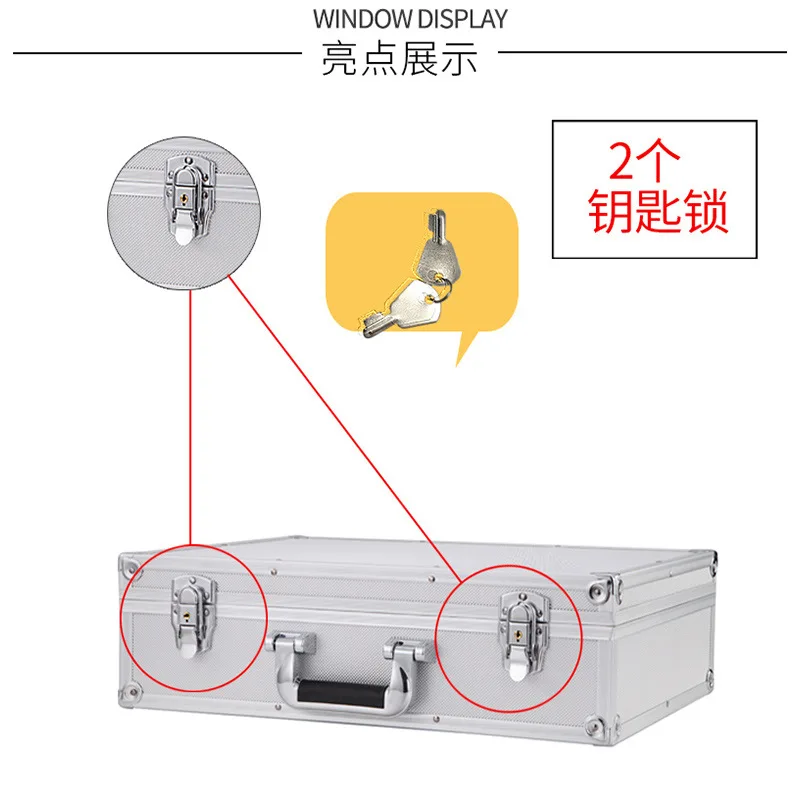 Aluminum Alloy Portable Password Box Mechanical Safe Cash Box Cashier Safe File Storage Box