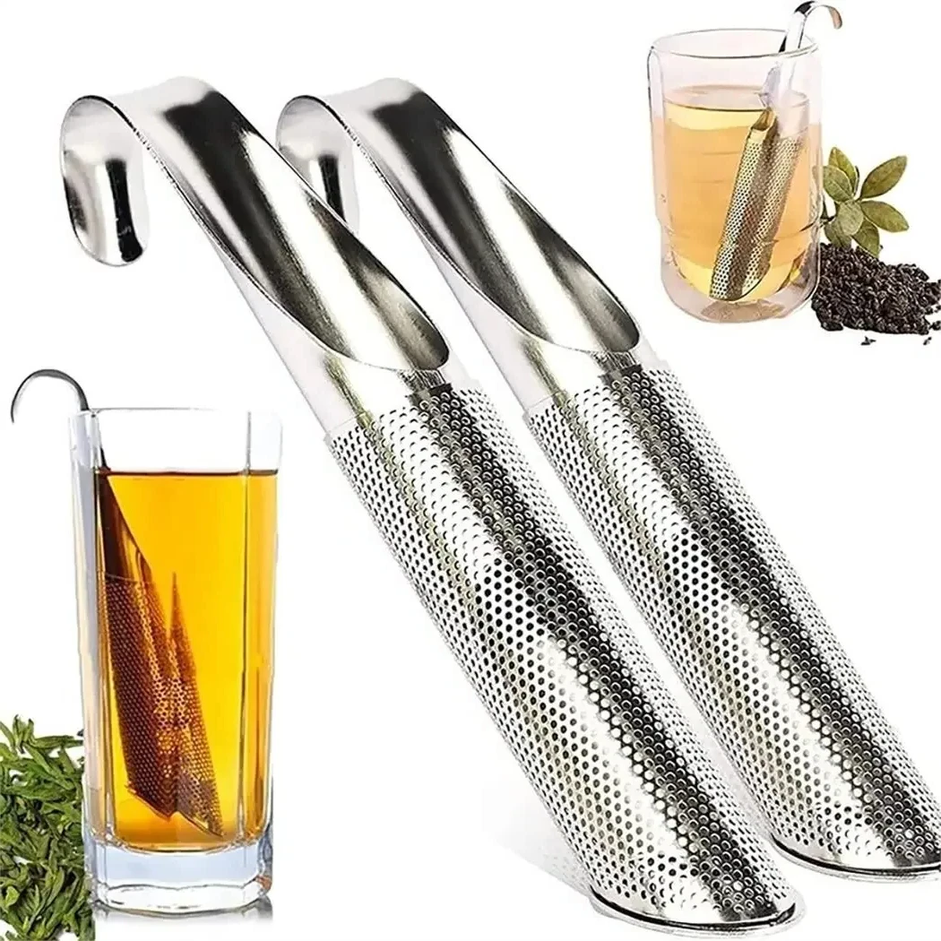 High Quality Portable Family Expenses Metal Tea Set Parts Filter Stainless Steel Tea Set Piping Design Tea Spoon Brewer Polearm