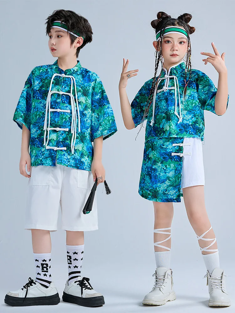 Children'S Jazz Dance Cheerleading Performance Suit Chinese Style Girls Hanfu Ancient Style Boys Hip Hop Dance Clothes DQS13967