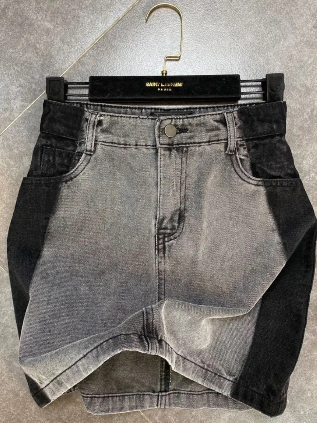 

Джинсовая юбка с высокой талией, в стиле пэчворк, цветная, женская, ретро, с эффектом стройности, больших размеров...