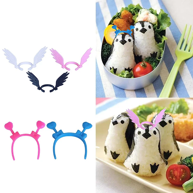 10 buah alat dekorasi Bento kotak Bento makan siang hiasan kepala makanan dekorasi atas Sandwich prasmanan untuk dekorasi Bento