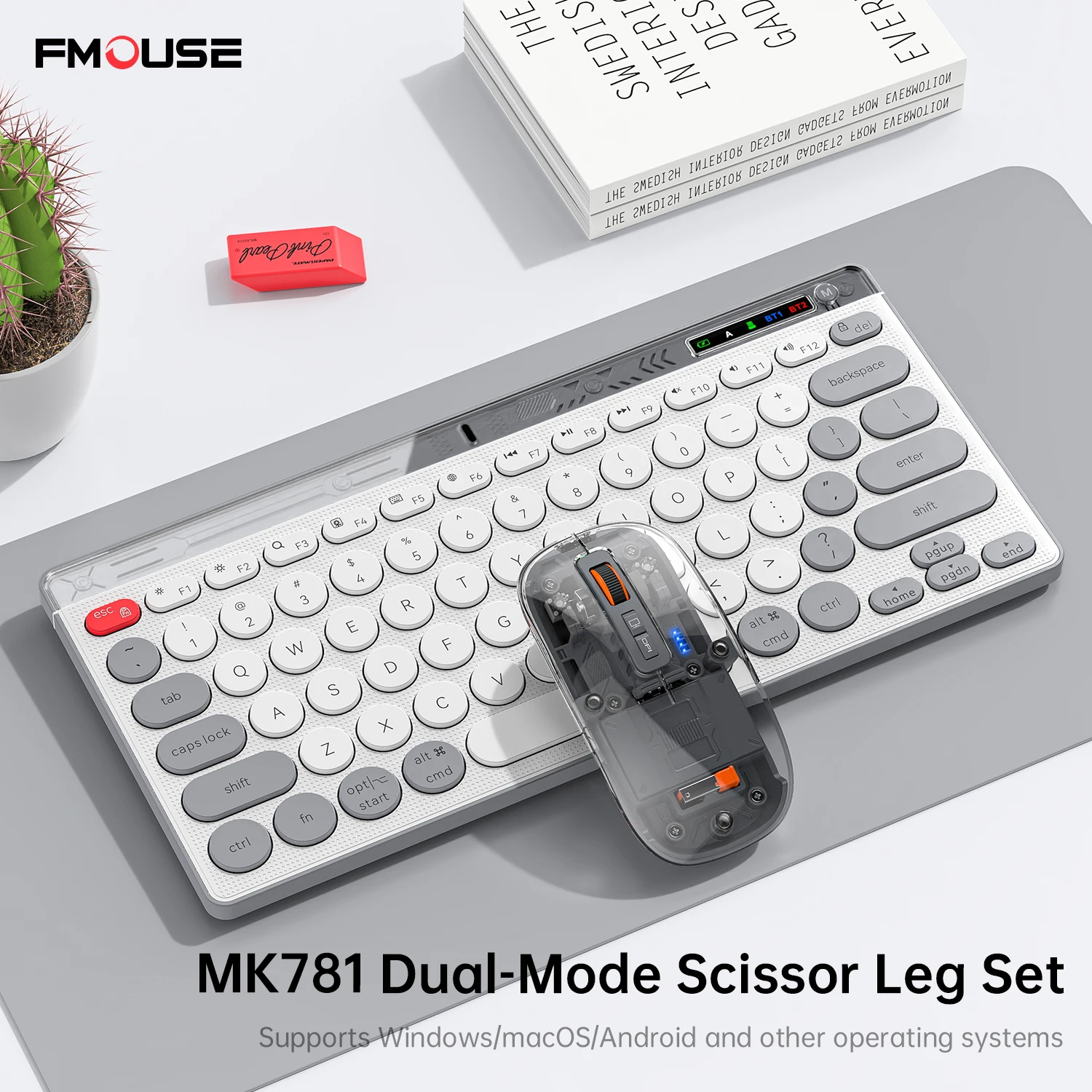 

FMOUSE F781 Bluetooth Wireless Dual Keyboard Mouse Set Laptop Home Office Learning Silent Rechargeable