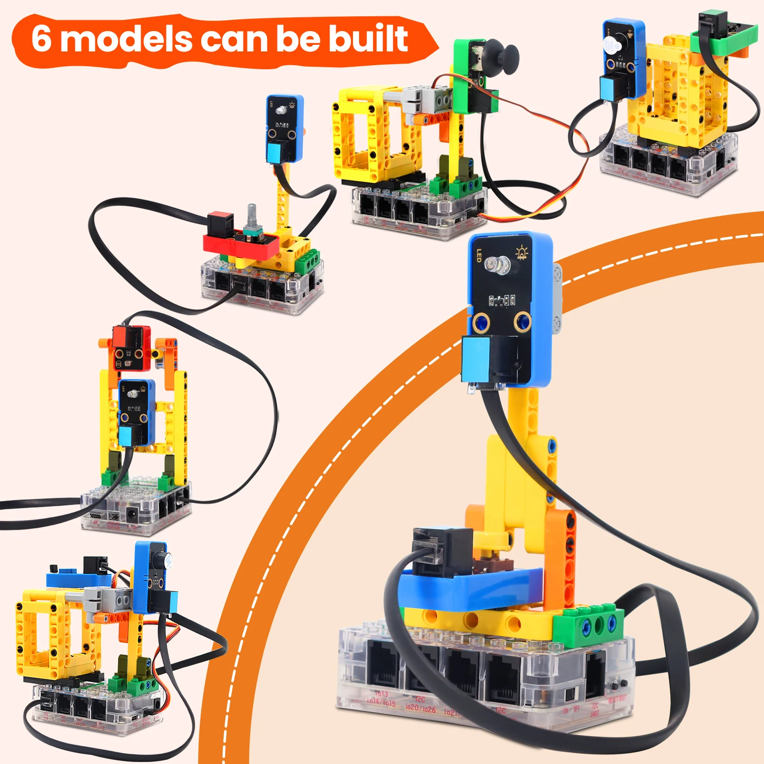 Keyestudio Kidsbits STEM Electronic Building Blocks Smart Binsite Kit For Arduino ESP32&UNO Projects Programming Compatible Lego