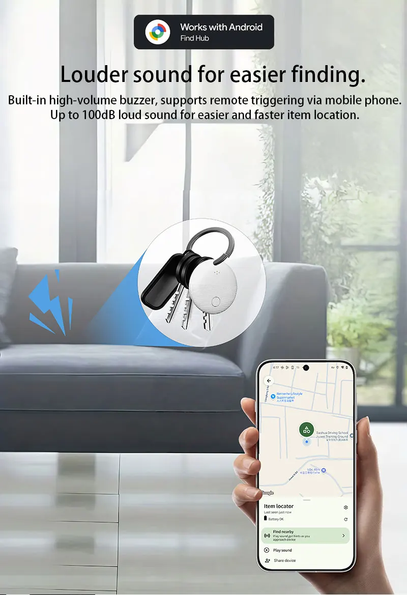 Android AirTag with Magnetic Case Locator Car Item Finder Car Bike Motorcycle Anti-lost Mini Gps Tracker with Protective Cover